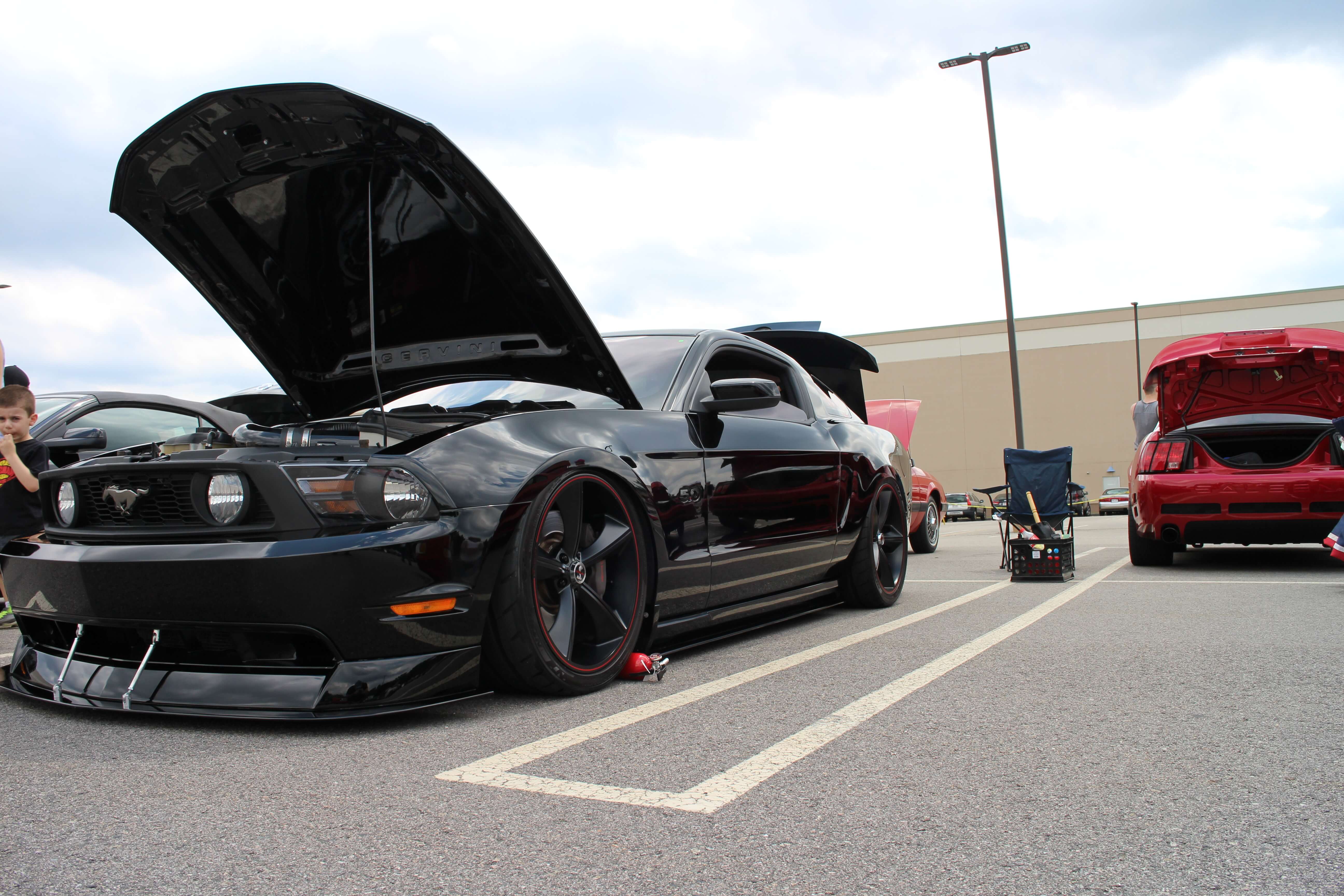 Black Ford Mustang muscle car